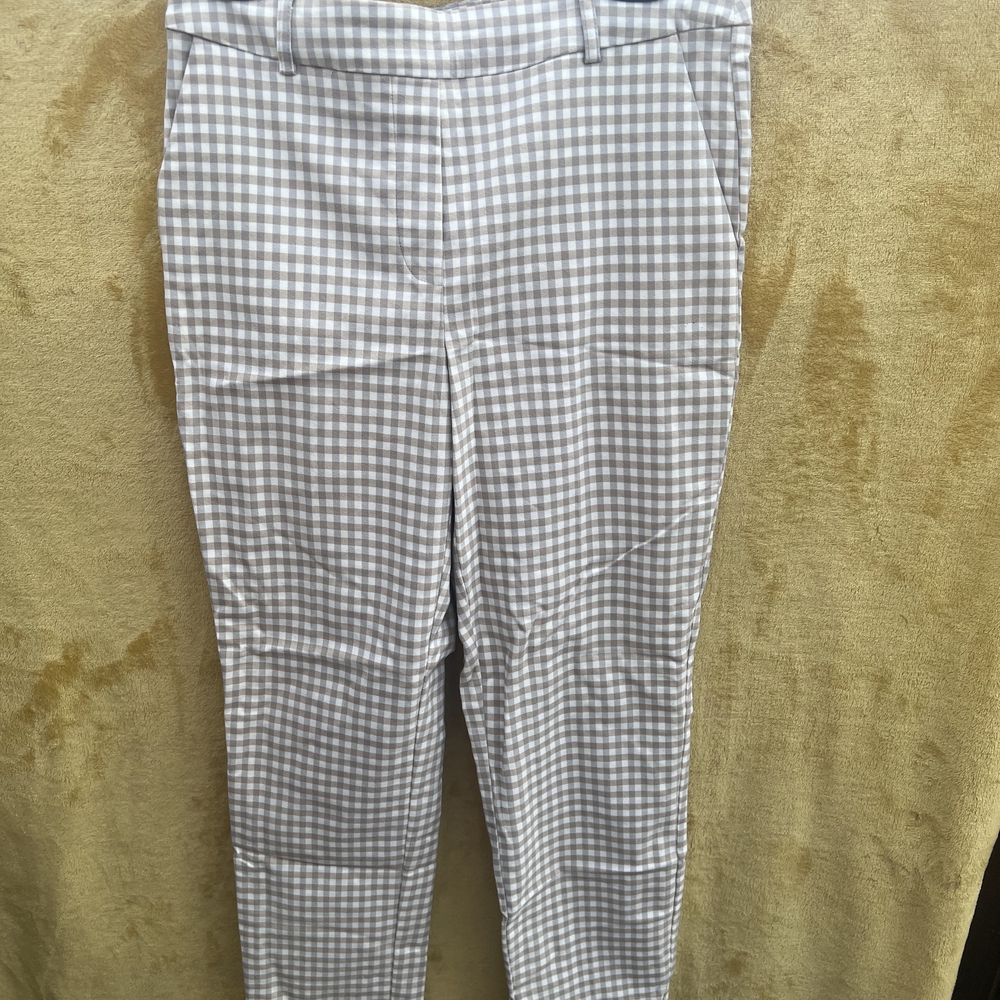 Women's Gray Checkered Ankle Jeans